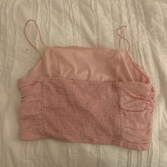 Cinched pink crop tank top - Picture 5 of 6